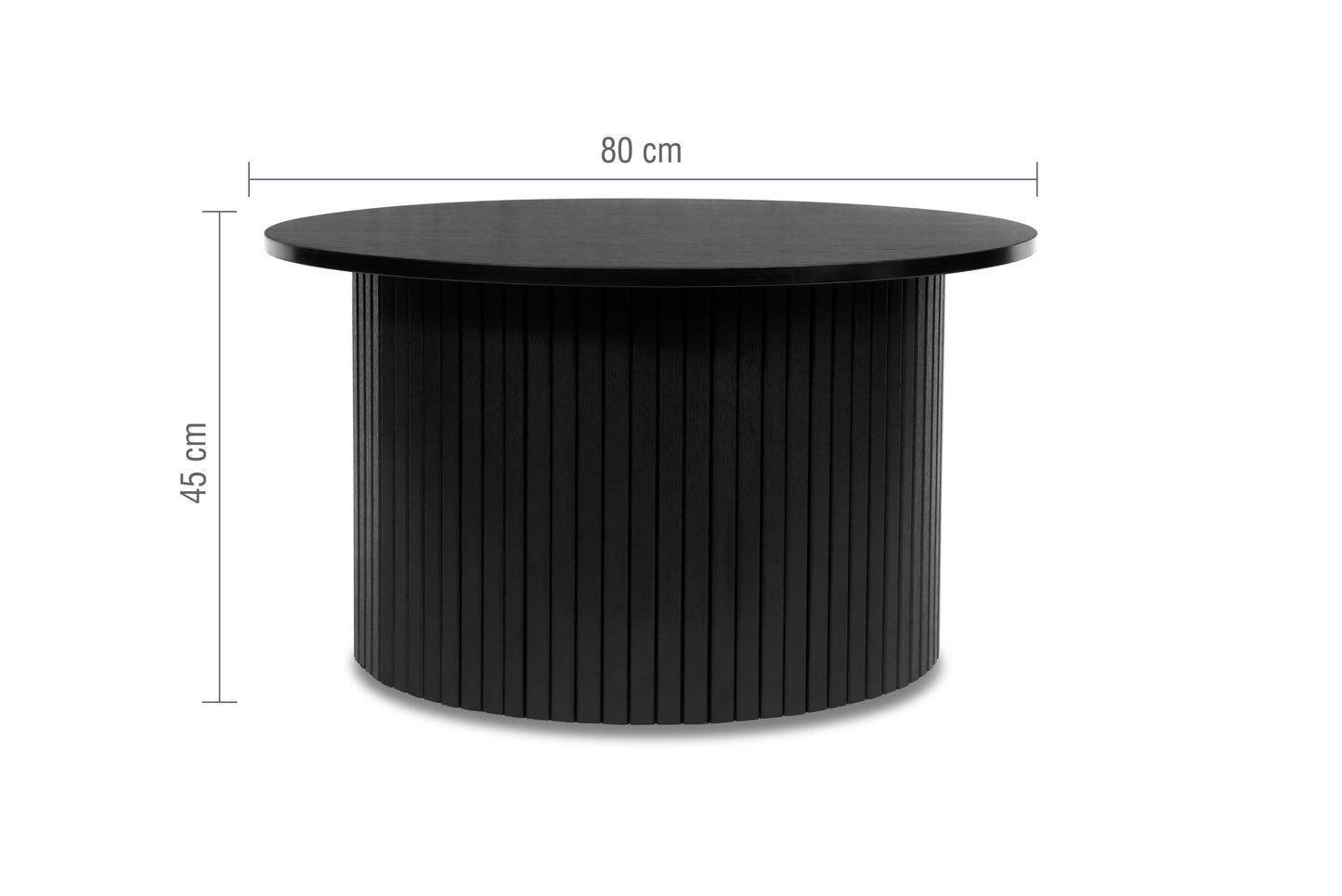 Axel Round Black Fluted Coffee Table