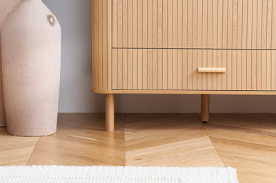 AXEL 2 DOOR 1 DRAWER FLUTED WARDROBE OAK