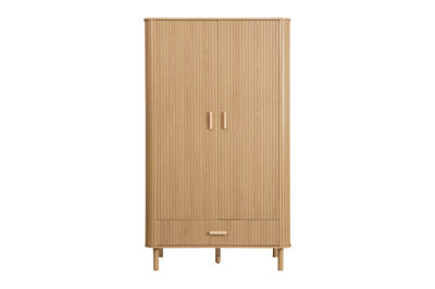 AXEL 2 DOOR 1 DRAWER FLUTED WARDROBE OAK