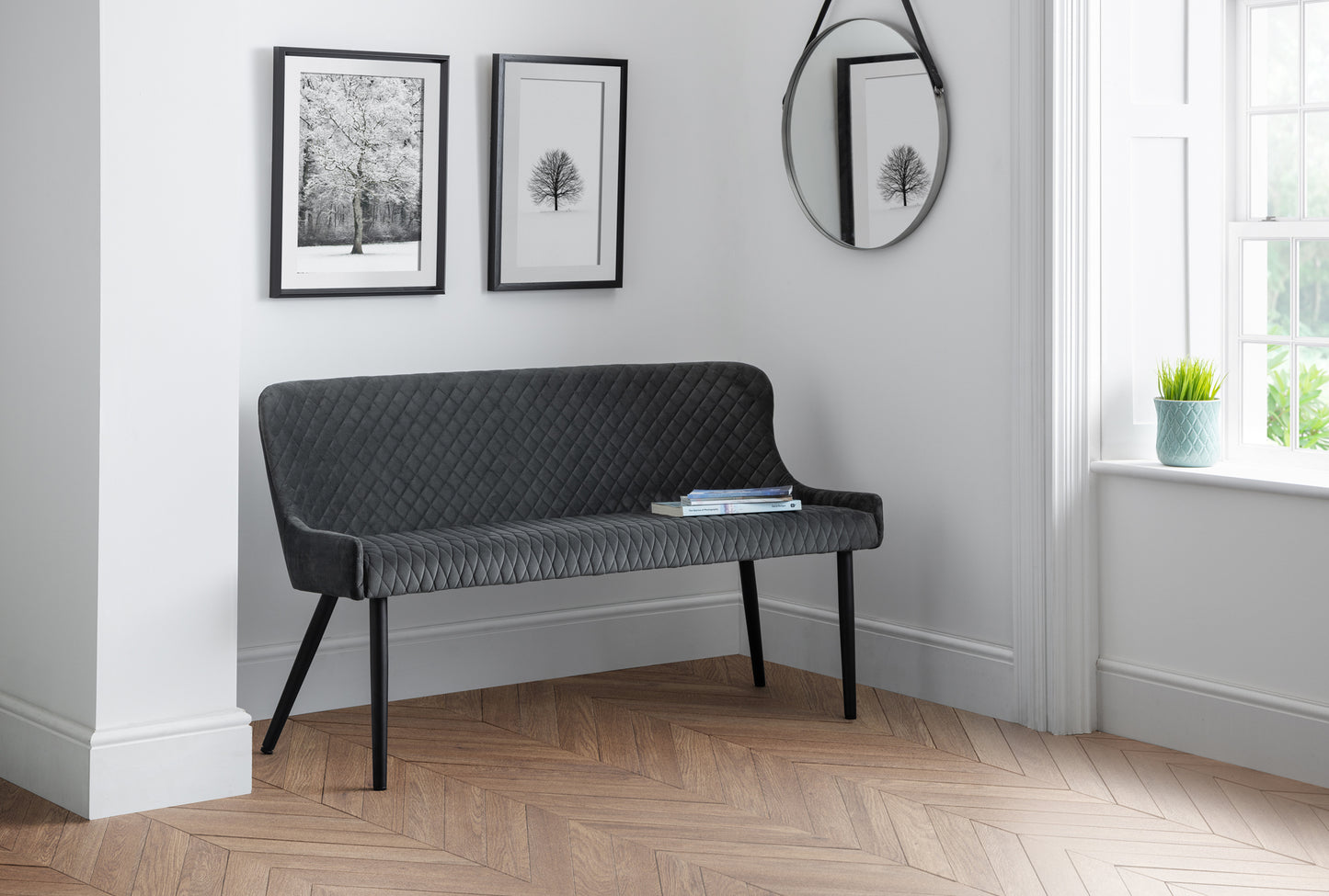LUXE HIGH BACK BENCH - GREY