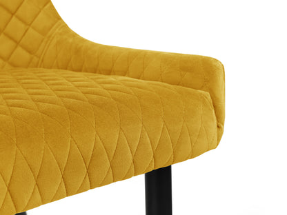LUXE HIGH BACK BENCH - MUSTARD